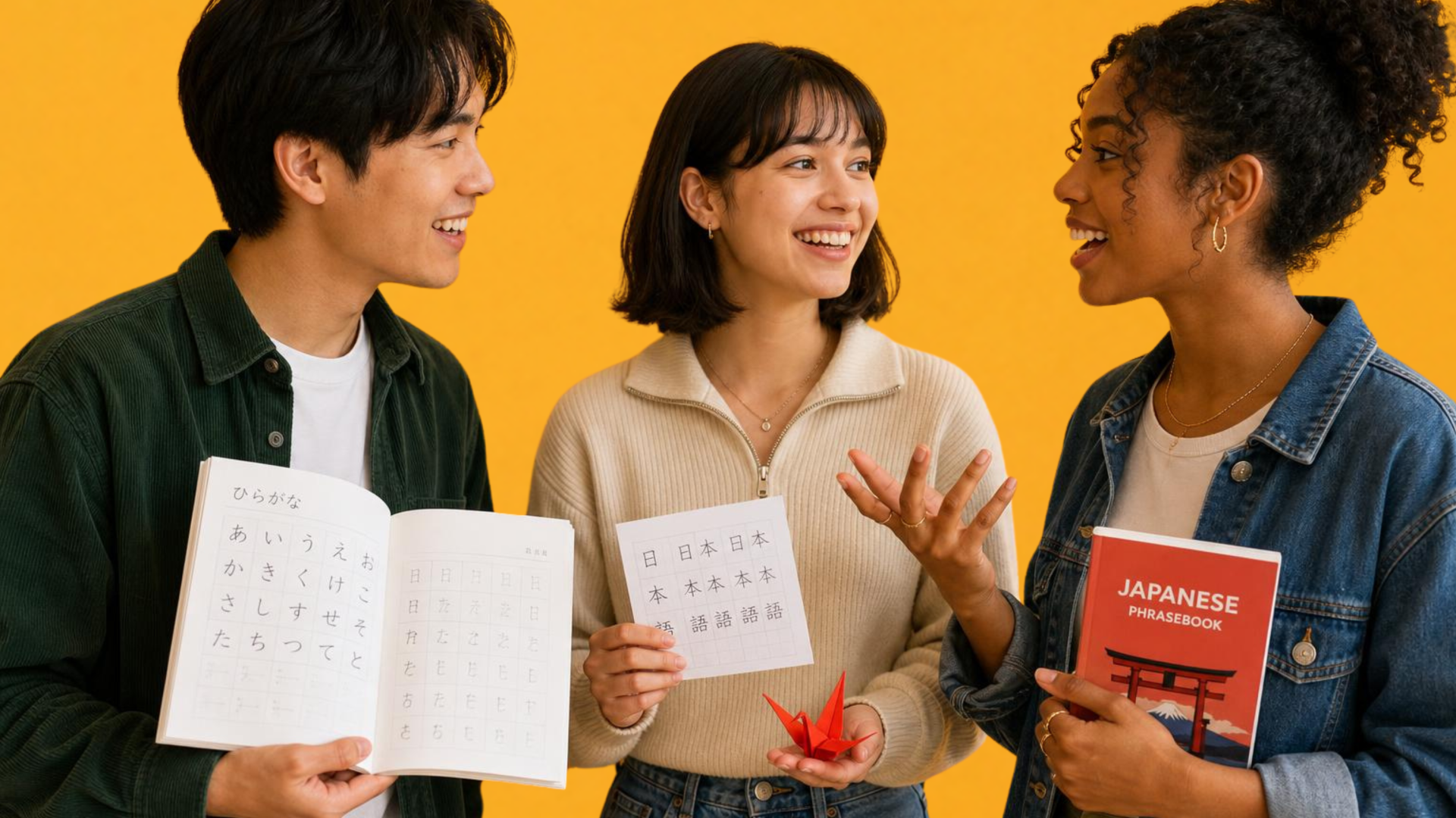 Imparare il giapponese da zero — corso, grammatica e cultura Come sempre cambia i soggetti della foto e la sceneggiatura, magari con qualche elemento tipico di GESE e ISE, mantieni sfondo giallo come la foto allegata