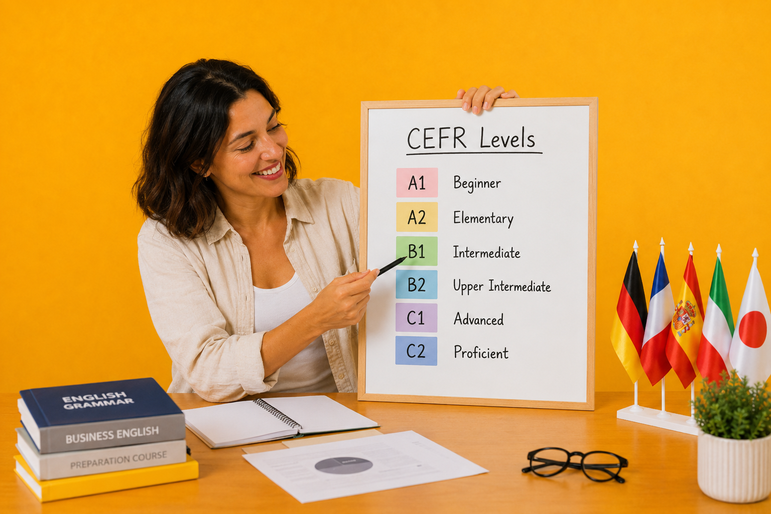 Quadro Comune Europeo CEFR — livelli A1, A2, B1, B2, C1, C2 per la valutazione delle lingue